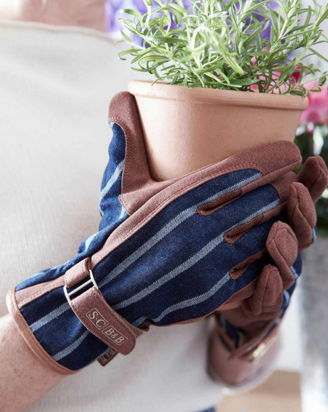 Blue Ticking Everyday Gardener’s Gloves
