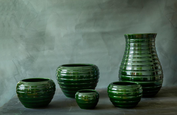 Honey Green Glazed Vase