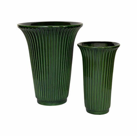 Daisy Green Glazed Vase