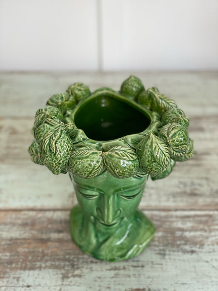 "Mrs Lemon Head" vase green